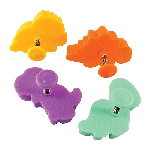 R & M International Biscoito de dinossauro, conjunto de 4 estampadores, tamanho único, cores sortida
