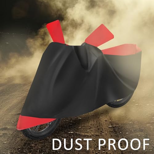 Image of Auto Hub Scooty Cover Compatible with Suzuki Access 125 with Mirror Pocket, Dustproof, Heat Resistant, Triple Stitched, Access 125 Scooty Cover- Black, Red