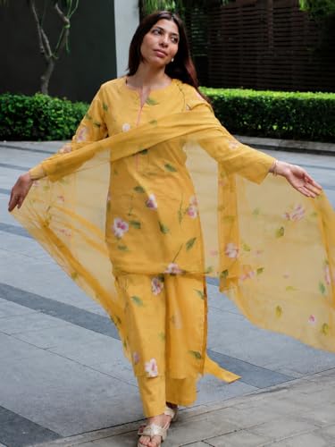 Image of ANNI Designer Viscose Printed Kurta for Women | Kurti Set Woman | Kurta with Pant & Dupatta | Straight Ethnic Suit | Indian Outfit Ladies Dress Stylish Traditional Clothing Office Party Fashion Look