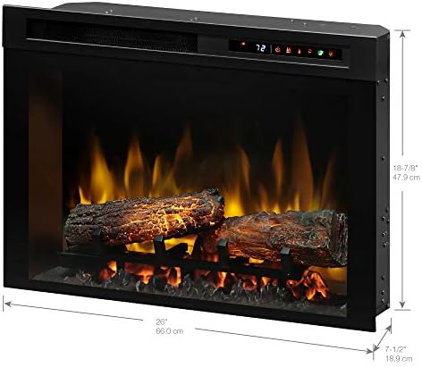 Dimplex 23 Inch Built-in Electric Fireplace - Multi-Fire XHD Firebox with Logs and Realistic Multi-Color Flames | Model: XHD23L