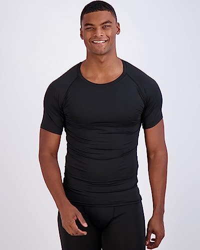 4 Pack: Mens Big And Tall Short Sleeve Shirts Compression Shirt Base Layer Men Tight Thermal Undershirt Active Athletic T-Shirt Dry Fit Workout Sports Rashguard Gym Running King Size Top- Set 1, 3X #TOP1