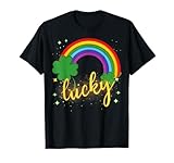Pattys Rainbow Shamrock Lucky Leprechaun Pot Of Gold Coins T-Shirt