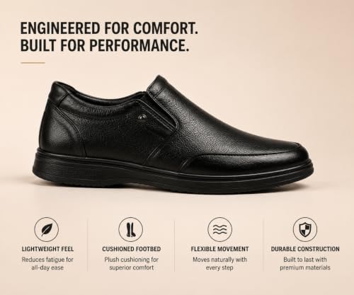 Image of Kraasa Steel Formal Shoes for Men | Vegan Leather Lace-Up Office Shoes