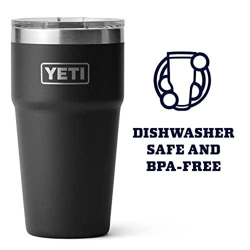YETI Rambler Stackable Pint, Vacuum Insulated, Stainless Steel with MagSlider Lid, Black - image 3