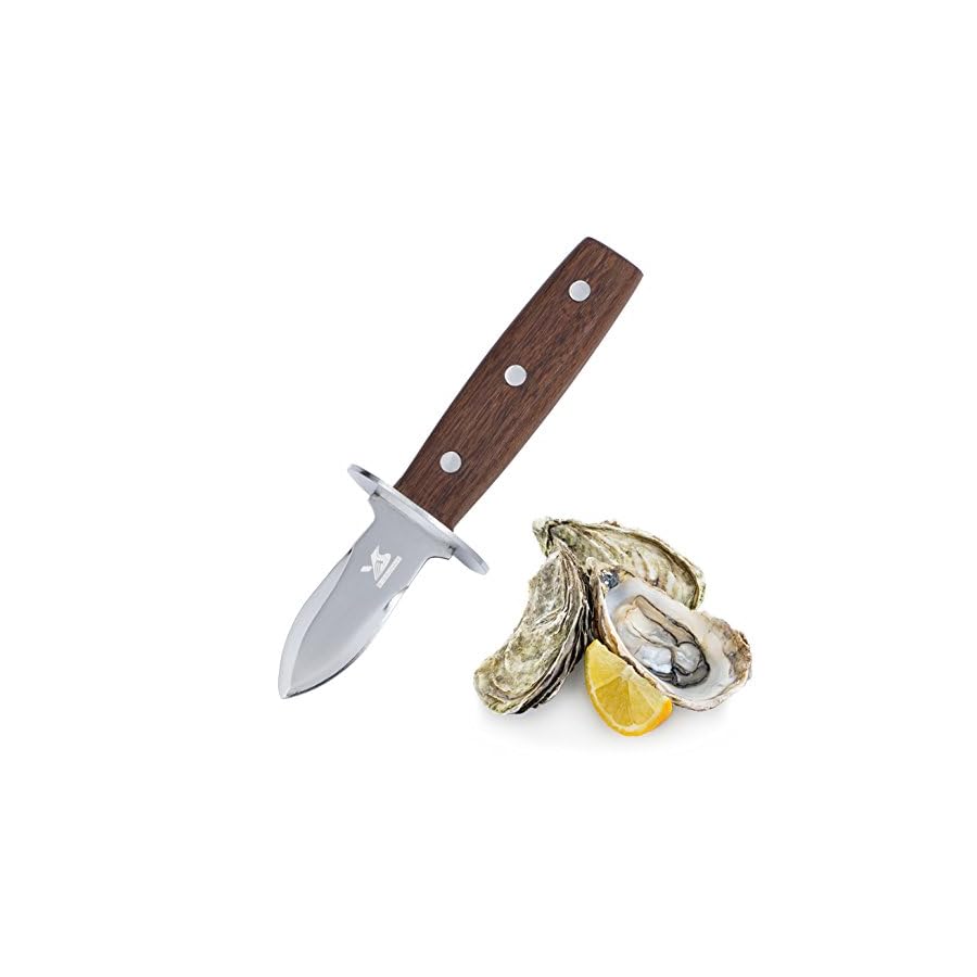 MSY BIGSUNNY Oyster Shucker Knife with Rosewood Handle - Full Tang Stainless Steel