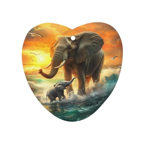 Colorful Seaside Elephants Car Air Freshener Hanging Aromatherapy Tablets for Car Accessories Love form
