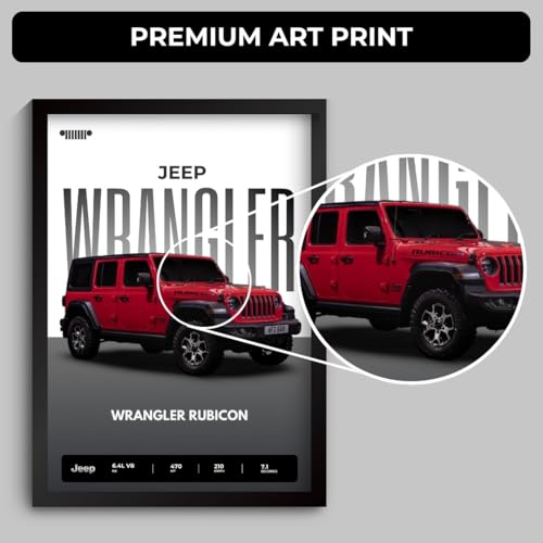 Image of Funk You Store Jeep Wrangler Poster | Framed Poster of Jeep Wrangler Rubican A4 Sized (31 x 23 cm) | Car Posters for Wall, Gift for Boys, Car for Wall, Bedroom, Hostel, Study Room