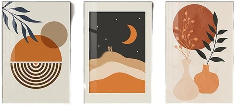 Living Room Decoration Painting Abstract Sofa Background Wall Hanging Painting Triptych Painting(Large)