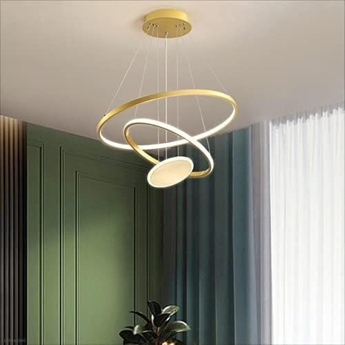 Luminaires intérieur LED de forme ronde et lustre linéaire en or