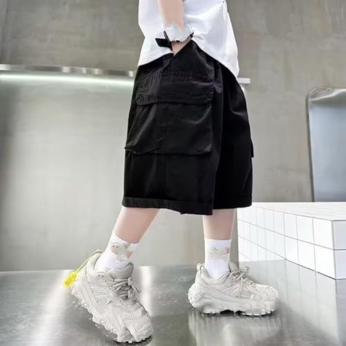 Boys Cargo Shorts Outdoor Hiking Shorts Lightweight Athletic Short Elastic Waist Bermuda Short Casual SummerShorts4