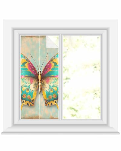 Película decorativa azul para ventana 17.7"x39.3" miniatura 2