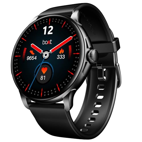 boAt Lunar Oasis w/TBT Navigation, QR Tray, Watch Face Studio, Bluetooth Calling, Emergency SOS 1.43" (3.6 cm) AMOLED Display Fitness Smart Watch for Men & Women (Active Black) (B0D1CP3DCQ) Amazon Price History, Amazon Price Tracker