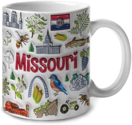 Lotacy Missouri Symbols Colorful 2D Printed Coffee Mug With Flag,...