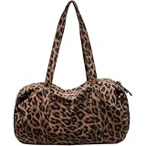 Dinntty Bolso De Hombro con Estampado De Leopardo, Bolso De Lona De Gran Capacidad, Bolso Versátil, Bolso Hobo para Trabajo Diario.