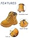 Happy Cherry Toddler Boots Boys Kids Work Boots Fashion Ankle Boot Pu Leather Shoes First Walkers Boots Rubber Sole Snow Shoes