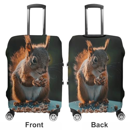 Nuts And Squirrels Luggage Cover Travel Suitcase Covers for Luggage Elastic Carry on Luggage Covers for Suitcase Tsa Approved Washable Luggage Sleeve Protector Fits 18-32 Inch S3