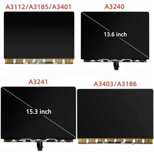 Image of A3112 /A3185 /A3401 A3403 /A3186 A3240 A3241 LCD Screen Display Compatible for MacBook Air Pro Max M4 13 inch 14 inch 16 inch LCD Panel 2024 2025 Year(Mac Air 13.6 in)