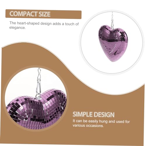 Colgante decorativo en forma de corazón con espejo disco para fiestas, Día de San Valentín, festivales, decoración navideña y salas de baile miniatura 5