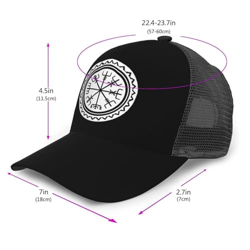 Viking Vegvisir Compass Mesh Baseball Cap - Classic Adjustable Peaked Cap, Trucker Hat for Men and Women3