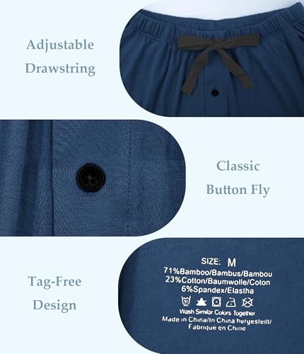 Image of CF Mens Pajama Shorts Bamboo Rayon & Cotton Sleep Shorts Lightweight Pants