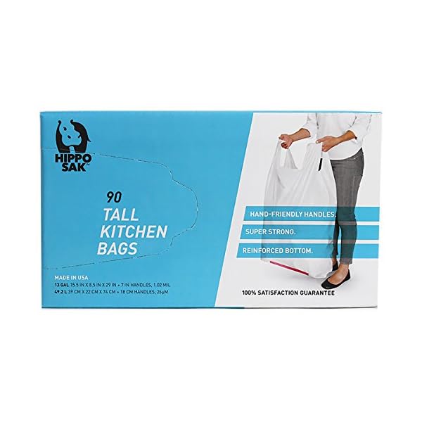 Hippo Sak Tall Kitchen Garbage Bags with Ergonomic Handles 13
