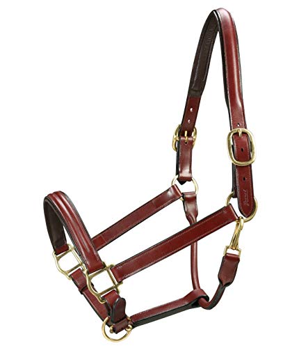 Grewal Equestrian Triple Stitched Leather Halters (Cherry, Oversize)