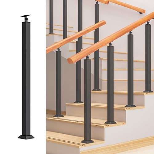 Ejes de barandilla de metal premium con base cuadrada y acabado arquitectónico para interiores
