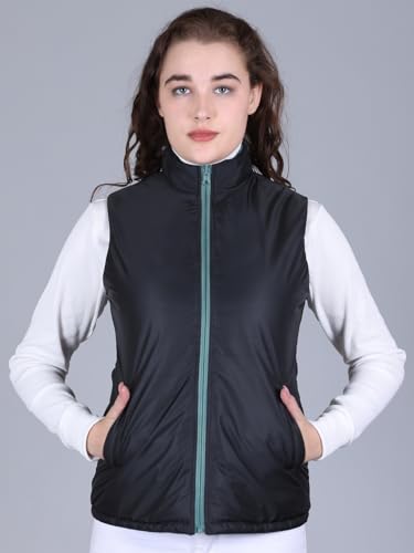 Image of RARE TIMES Women's Sleeveless Puffer Jacket | Winter Jacket for Women | Reversible Jacket for Women Winter Wear With 2 Zip Pocket (Pack of 1)
