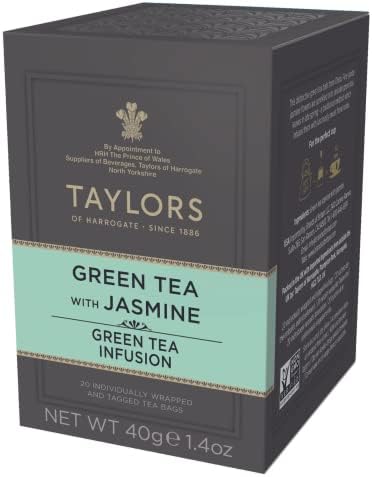 Taylors of Harrogate Green Tea with Jasmine, 20 Count(Pack of 1)
