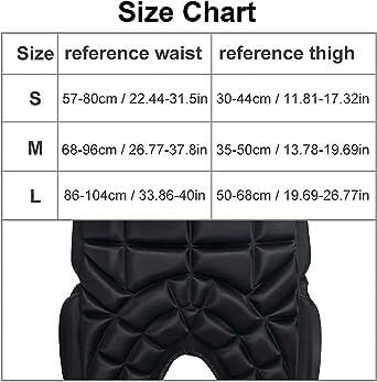 WEITING Gepolsterte Schutzshorts – Snowboard-Hüftschutz, Bequeme Und Atmungsaktive Hüftpolster, Hüft- Und Steißbeinschutz-Crashhose for Snowboard, Ski 3D Shorts