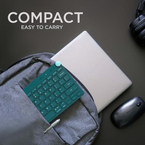 iVOOMi Finn Green Wireless 2.4 GHz/Dual BT Keyboard, BIS Approved, Noiseless Switches, Multimedia Keys with Rupees Key and Volume Knob, on/Off... - Image 6