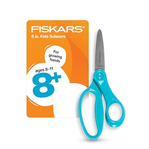 Fiskars 6 Big Kids Scissors for Kids Ages 8-11 Scissors for School or Crafting Back to School Supplies Turquoise