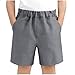 Boys Dress Suit Shorts Elastic High Waist Pull on School Uniform Cotton Short Casual Loose Performance Shorts 3-17 Y Gray