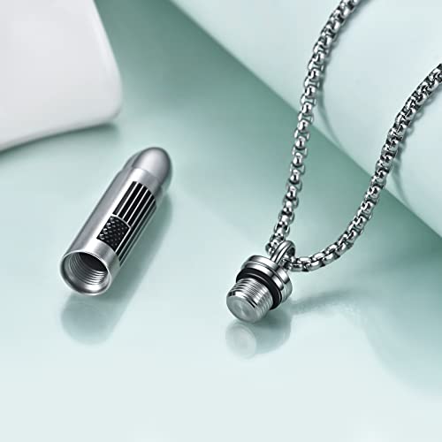 Rnivida Stainless Steel Urn Ashes Pendant Necklace with Cross Bible Verse, Urn Necklace for Men3