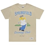 The Simpsons Men's Bart Simpson Classic Shirt Homer, Bart, Lisa Tee Embroidered Chest T-Shirt (Sand, Large)