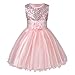 Aomig Kinder Mädchen Kleid Festlich Ärmellos Pailletten Blume...