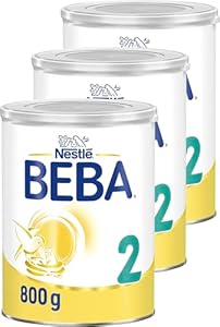 BEBA 2 - Folgemilch nach dem 6. Monat, Mit 5 HMO Komplex, Altersgerecht angepasster Proteingehalt, Nur Laktose, Ohne Palmöl, Ohne Fischöl, Babynahrung, Baby-Milchpulver, 3er Pack (3 x 800g)