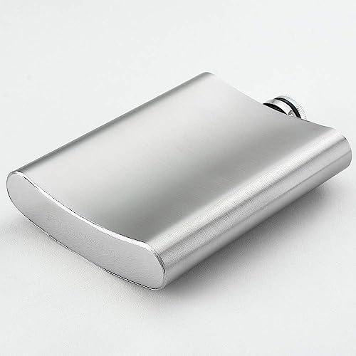 Image of Plain Silver Design Stainless Steel Hip Flask with Funnel 8 Oz (236 ml) I Wine Whiskey Liquor Holder Flask I Unisex Alcoholic Drinks Holder Pocket Size Bottle (Plain Silver+Funnel)