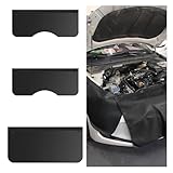 KPFILEH 3PCS Magnetic Car Fenders Covers, PU Leather Waterproof Automotive Fenders Protector Mat with Hooks, Universal Vehicle Mechanics Repair Work Mat Accessories for Sedan, SUV, Truck (Black)