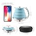 Ultrathin Upgraded Food Grade Silicone Travel Foldable Electric Kettle Boil Dry Protection Portable with Dual Voltage and Separable Power Cord,555ML 110-220V US Plug