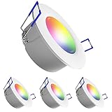 Steuern Sie das Licht der Smarte Home Spotleuchten (4 Stück) per App oder Voice Control - LED Spot mit geringer Einbautiefe für Bad, Wohnzimmer, Feuchtraum oder Außen