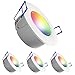 linovum 4er Set WEEVO Einbaustrahler flach RGB Schutzart IP44 7W - LED WLAN Spot kompatibel mit Alexa & Google steuerbar via App