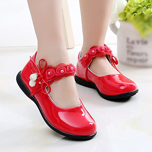 Big Girls Dancing Loafers Single Shoes Wedding Party Performance Shoes Lace Floral Decorations and Pendants2
