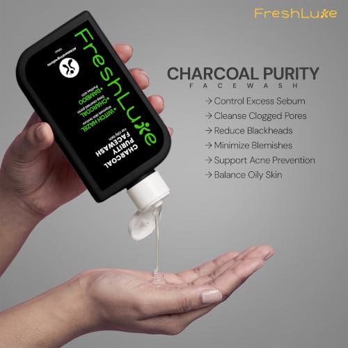 Image of Charcoal Purity Face Wash for Men & Women - 100ml | With Witch Hazel, Charcoal & Bamboo | Facewash For Oily Skin | Removes Oil & Impurities, Refines Pores | SLS, Paraben Free, AYUSH Approved