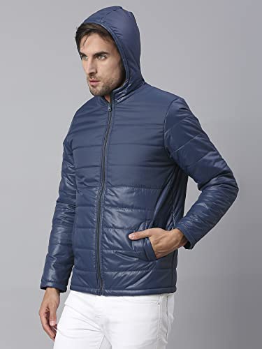 Image of Dennis Lingo Men's Polyester Regular Full Sleeves Solid Puffer Jacket - Lightweight, And Water-Resistant, Casual Winterwear