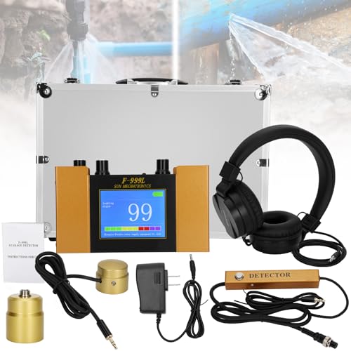 Underground Water Leak Detector, Water Pipe Leak Detector, Two Size Sensors Precise Positioning...