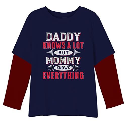 Image of minicult Cotton Boys Full Sleeves Tshirt with Placement Prints (Pack of 1)(Navy)