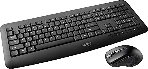 Sygonix Connect SC-KMC-302 Kabellos Tastatur, Maus-Set mit numerischer Tastatur US-Englisch, QWERTY Cover