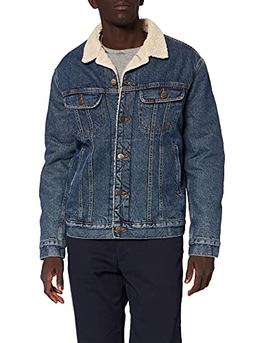 Lee Sherpa Rider Giacca Uomo, Blu (Dark Stone Ss), Small