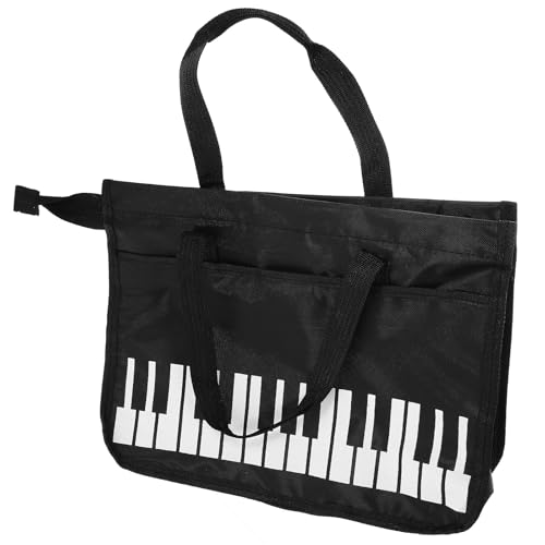 CONGARTENO Bolsa para Partituras con Cierre de Cremallera Diseño Teclado de Piano Funda Protectora para Almacenamiento de Partituras Musicales Accesorio para Músicos Movimiento